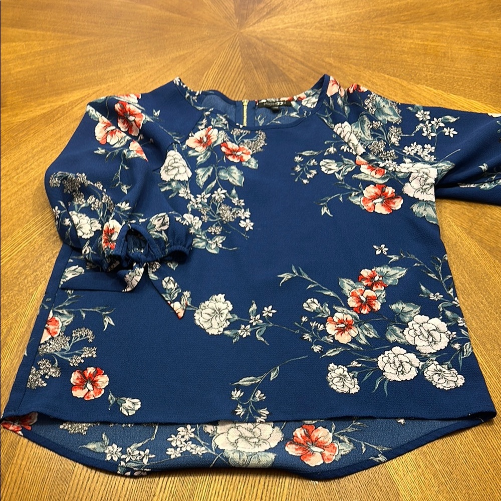 Floral Blue Blouse